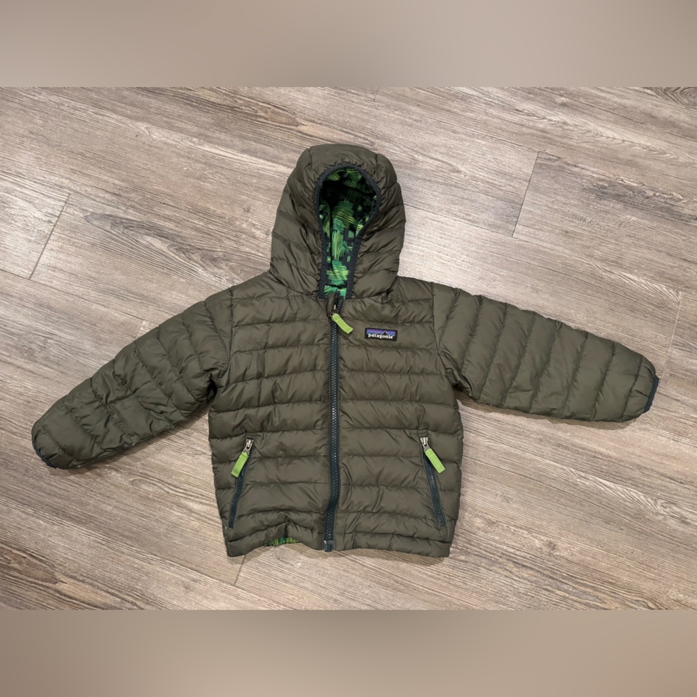 Patagonia Olive Hooded Reversible Jacket